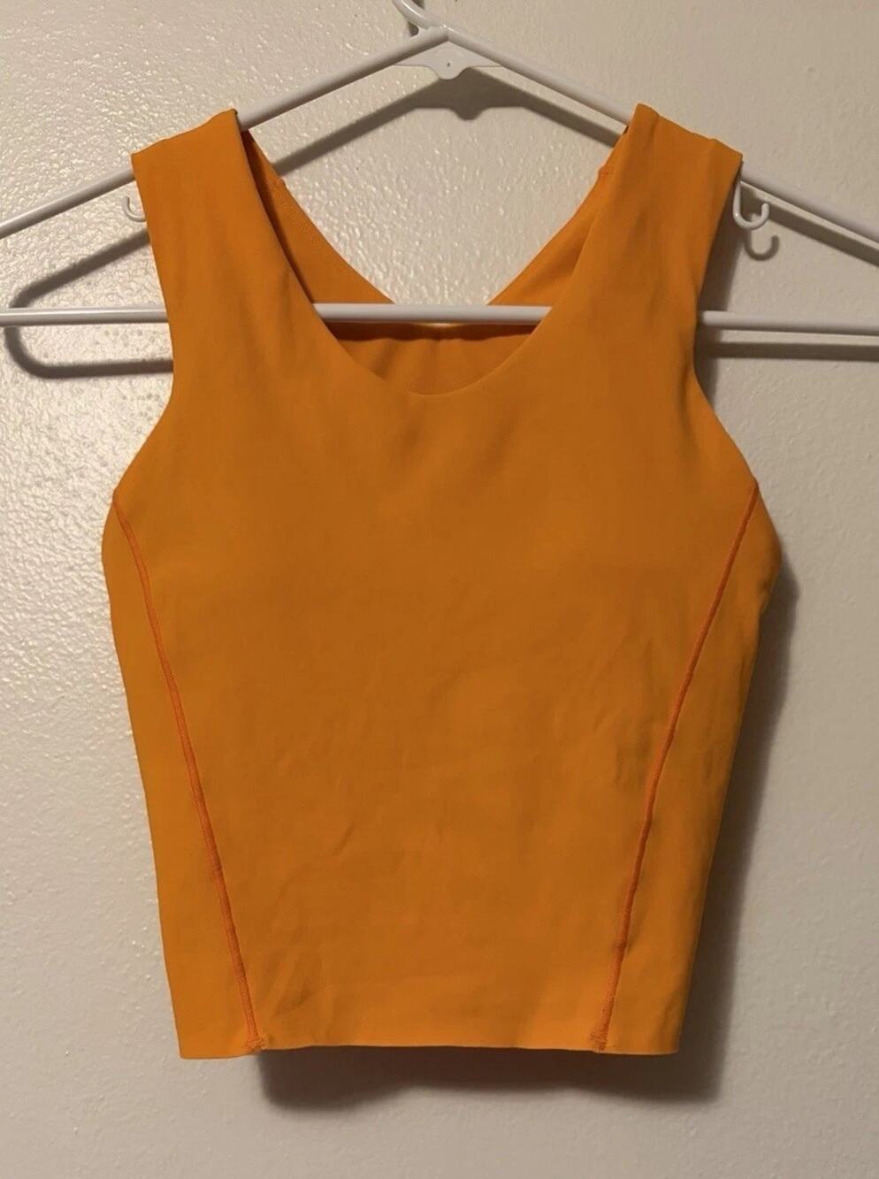Janji Longline Sports Bra Top Womens XS Groundwork Crop Tank Active Gym Orange